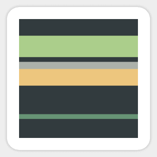 A supreme transfusion of Greyish, Charcoal, Slate Green, Pale Olive Green and Sand stripes. Sticker